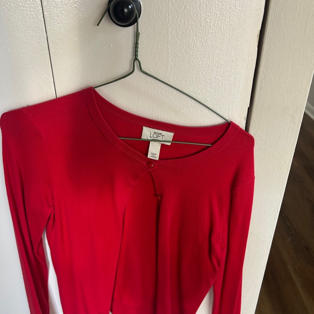 LOFT Women's Red Cardigan